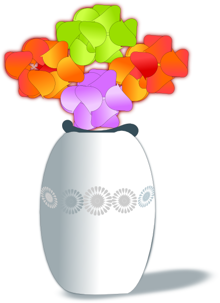 Flowers In Vase 2 Clip Art At Clker Com   Vector Clip Art Online    