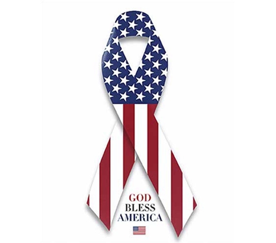 God Bless America U S  Flag   Ribbon Poster