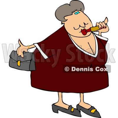 Obese Woman Putting On Lipstick And Going Out On A Blind Date Clipart    