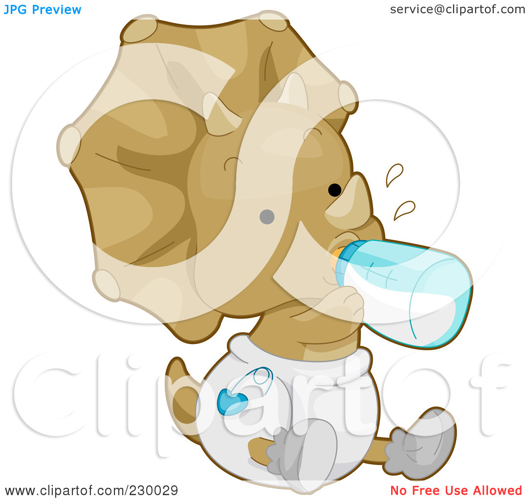 Royalty Free  Rf  Clipart Illustration Of A Cute Baby Triceratops Dino