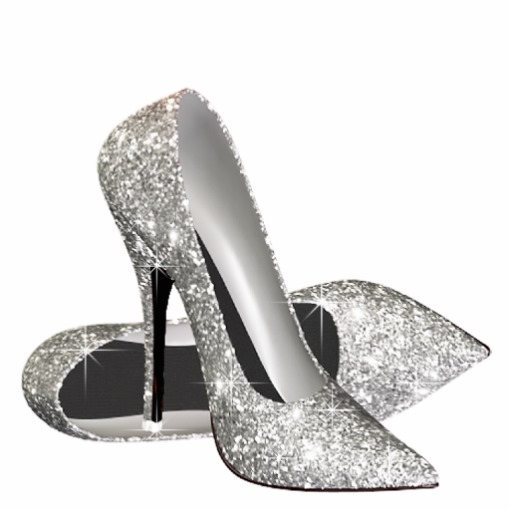 Silver Glitter High Heel Shoes Photo Cutouts   Zazzle