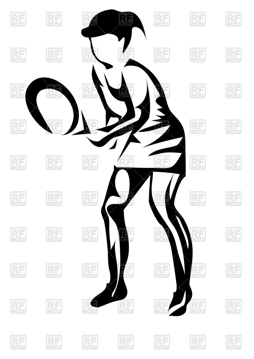 Woman Playing Tennis   Abstract Silhouette 39966 Sport And Leisure    