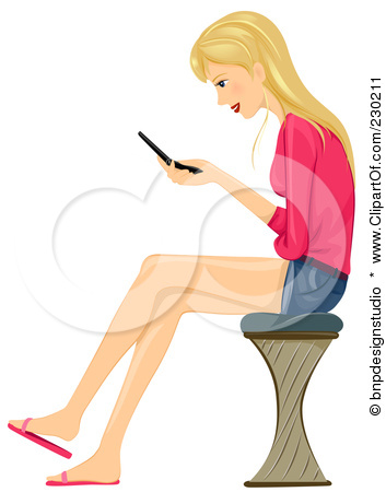 230211 Royalty Free Rf Clipart Illustration Of A Teen Girl Sitting On
