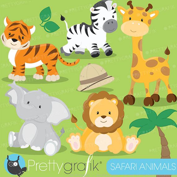40  Off Sale Safari Animals Clipart Commercial Use Jungle Animals