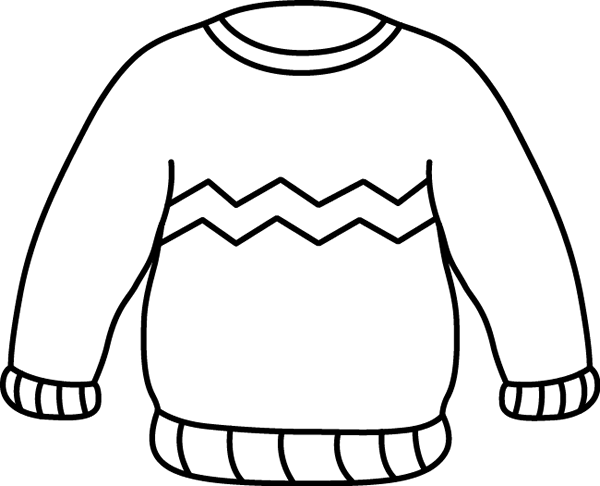 Black And White Zig Zag Sweater Clip Art   Black And White Outline Of