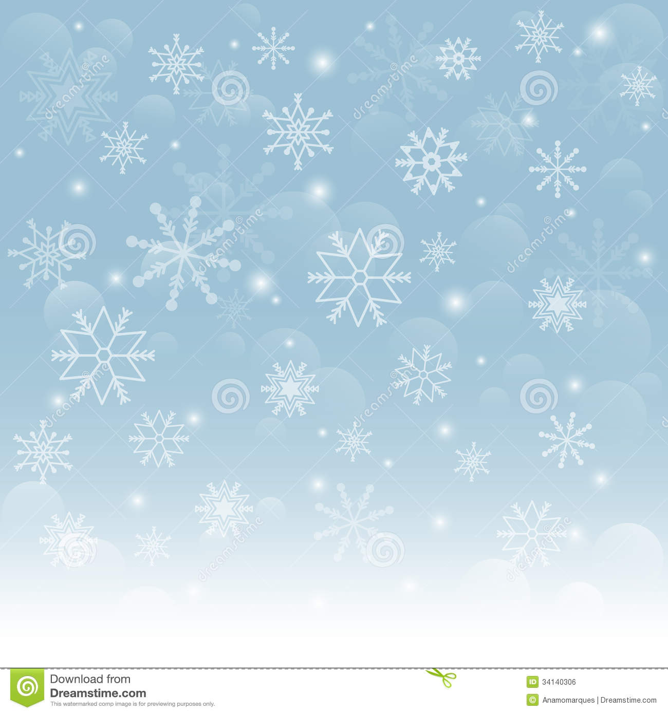 Christmas Snowflakes Background  Falling Snowflakes On Snow  Vector