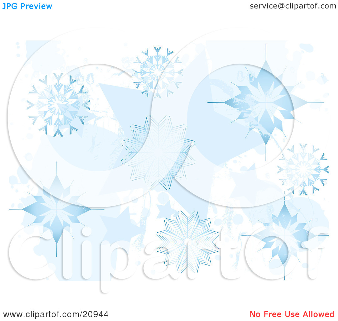 Clipart Illustration Of A Christmas Background Of Elegant Blue Falling