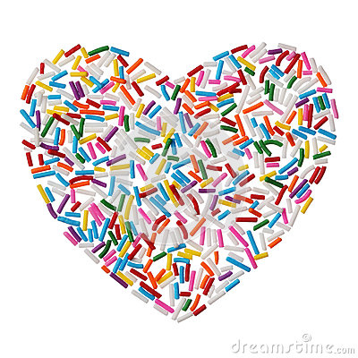 Colorful Candy Sprinkles Heart Isolated On White Background Stock    