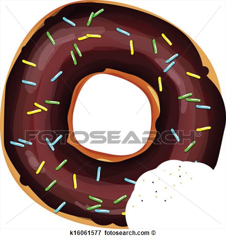 Donut With Chocolate And Rainbow Sprinkles K16061577   Search Clipart    