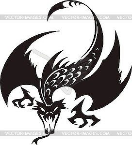 Dragon Tattoo   White   Black Vector Clipart