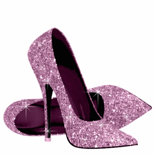 Elegant Pink Glitter High Heel Shoes Standing Photo Sculpture   Zazzle