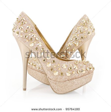 Gold High Heeled Shoes Stock Photos Images   Pictures   Shutterstock