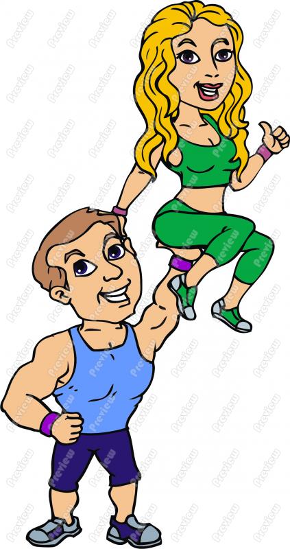 Healthy Guy And Girl Clip Art   Royalty Free Clipart   Vector Cartoon