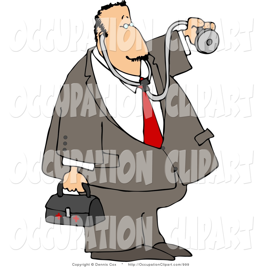 Larger Preview  Clip Art Of A Doctor Doing House Calls With A Medical
