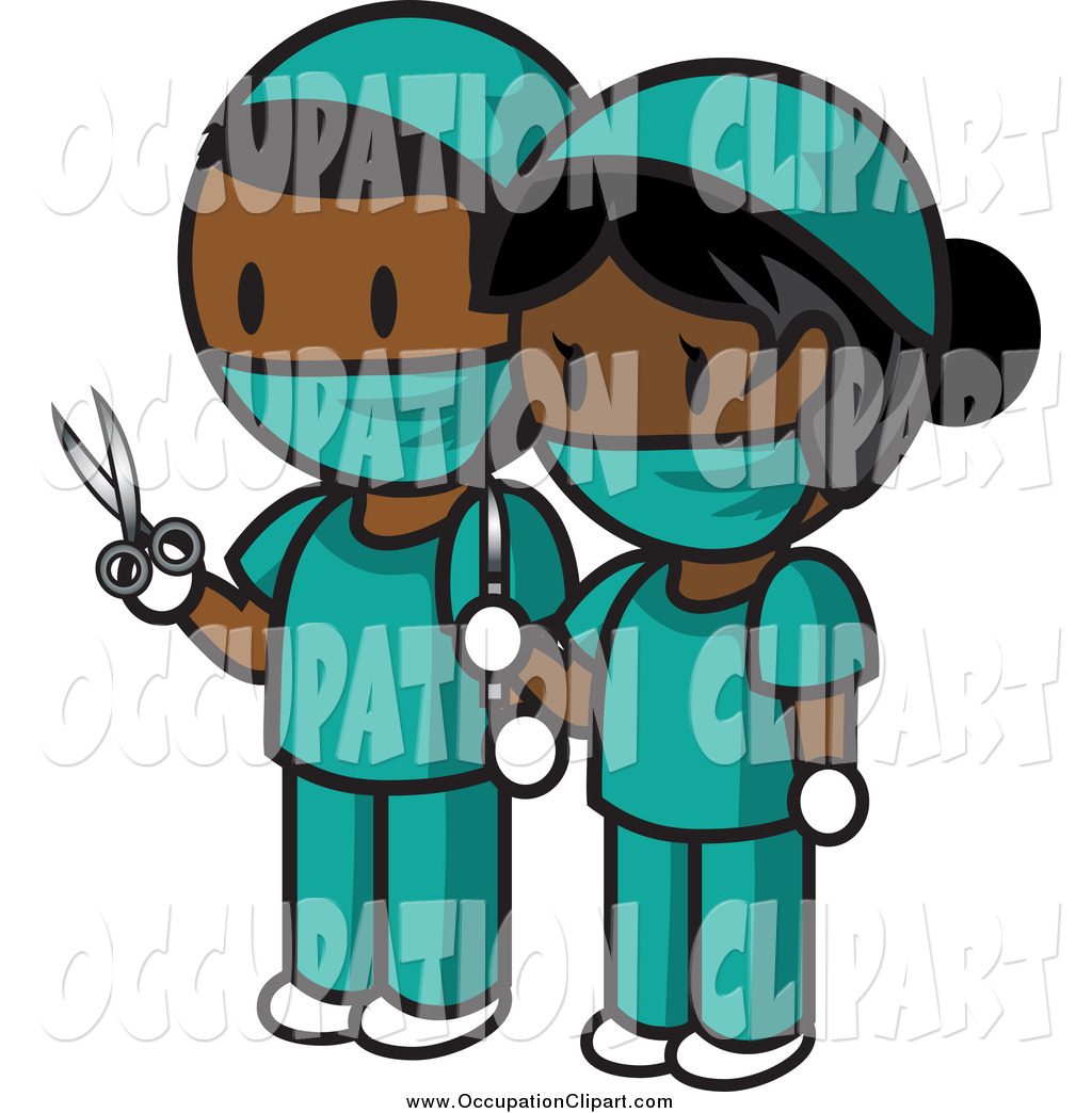 Larger Preview  Clip Art Of A Indian Surgeon Man And Woman In Scrubs