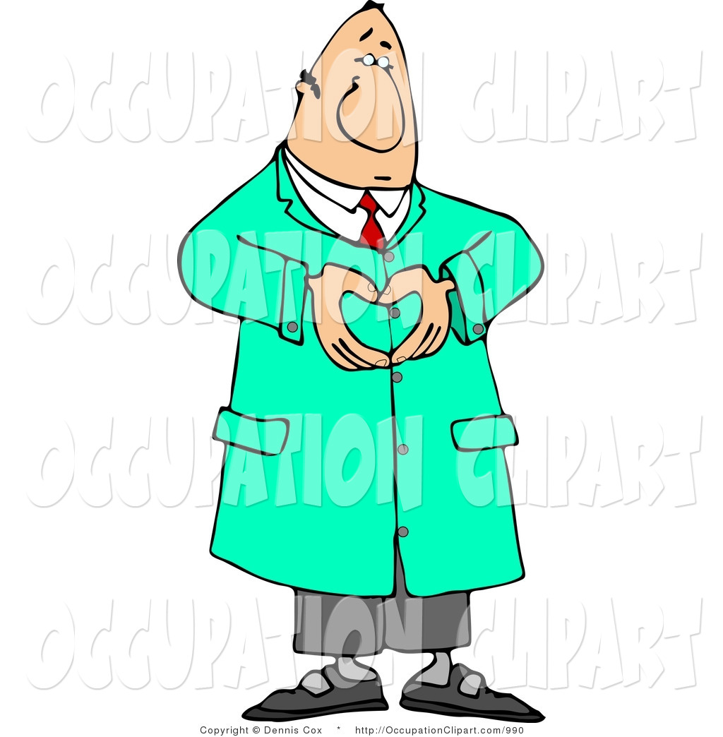Larger Preview  Clip Art Of A Male Doctor Hand Gesturing A Heart