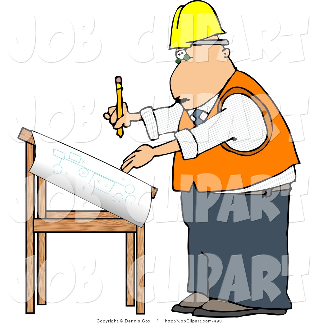 Larger Preview  Job Clip Art Of A Caucasian Male Architect Engineer