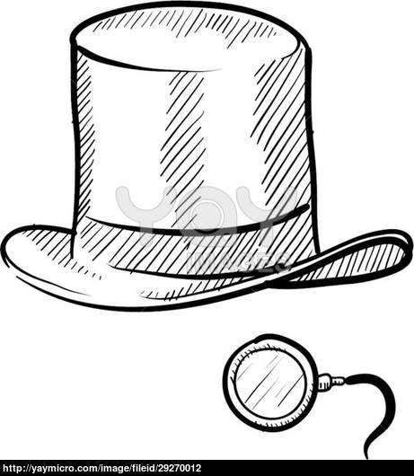 Mad Hatter Hat Outline Colouring Pages  Page 2 