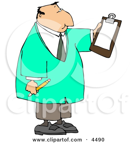 Male Doctor Reading Checklist On Clipboard And Holding A Pencil