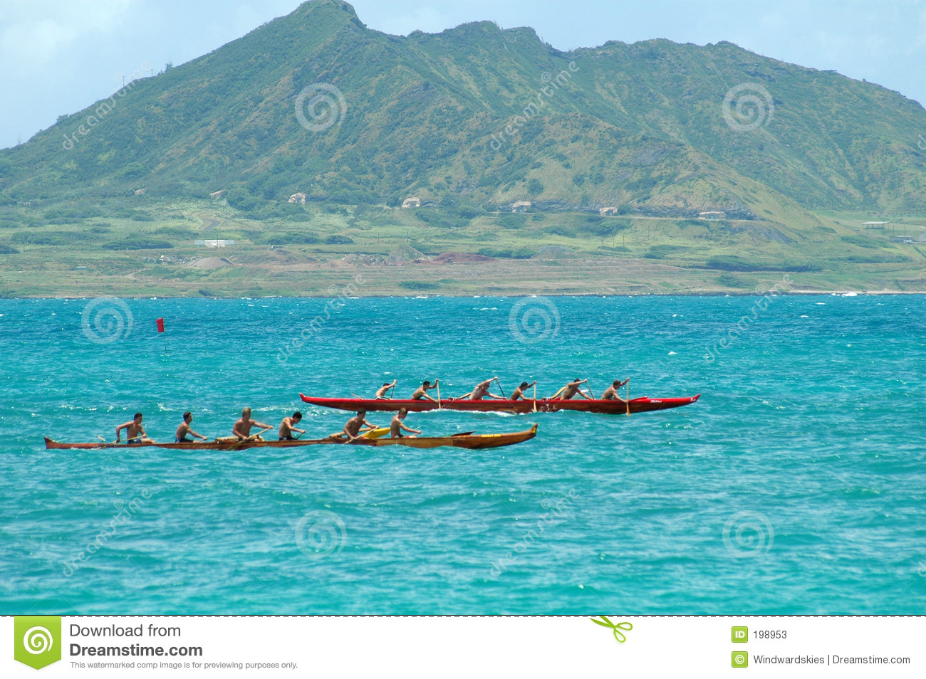 Outrigger Canoe Race At Kailua Beach