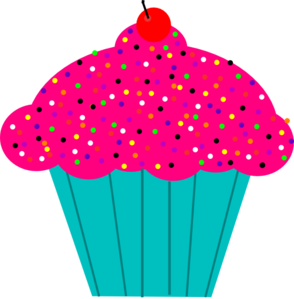 Pink Frosted Cupcake Clip Art At Clker Com   Vector Clip Art Online    