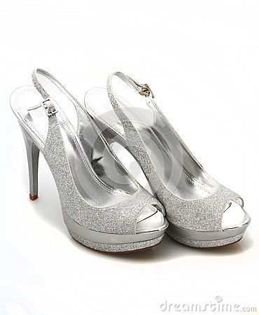 Silver Glitter Shoes Royalty Free Stock Image   Image  25104296