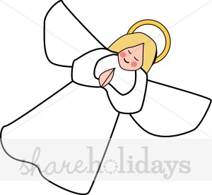 Simple Praying Angel   Christmas Angel Clipart