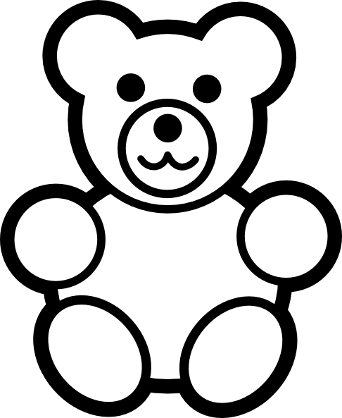 Teddy Bear Clip Art Black And White