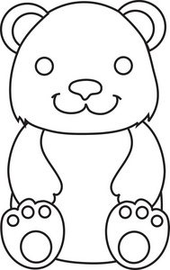 Teddy Bear Clipart Image   Smiling Teddy Bear In Black And White