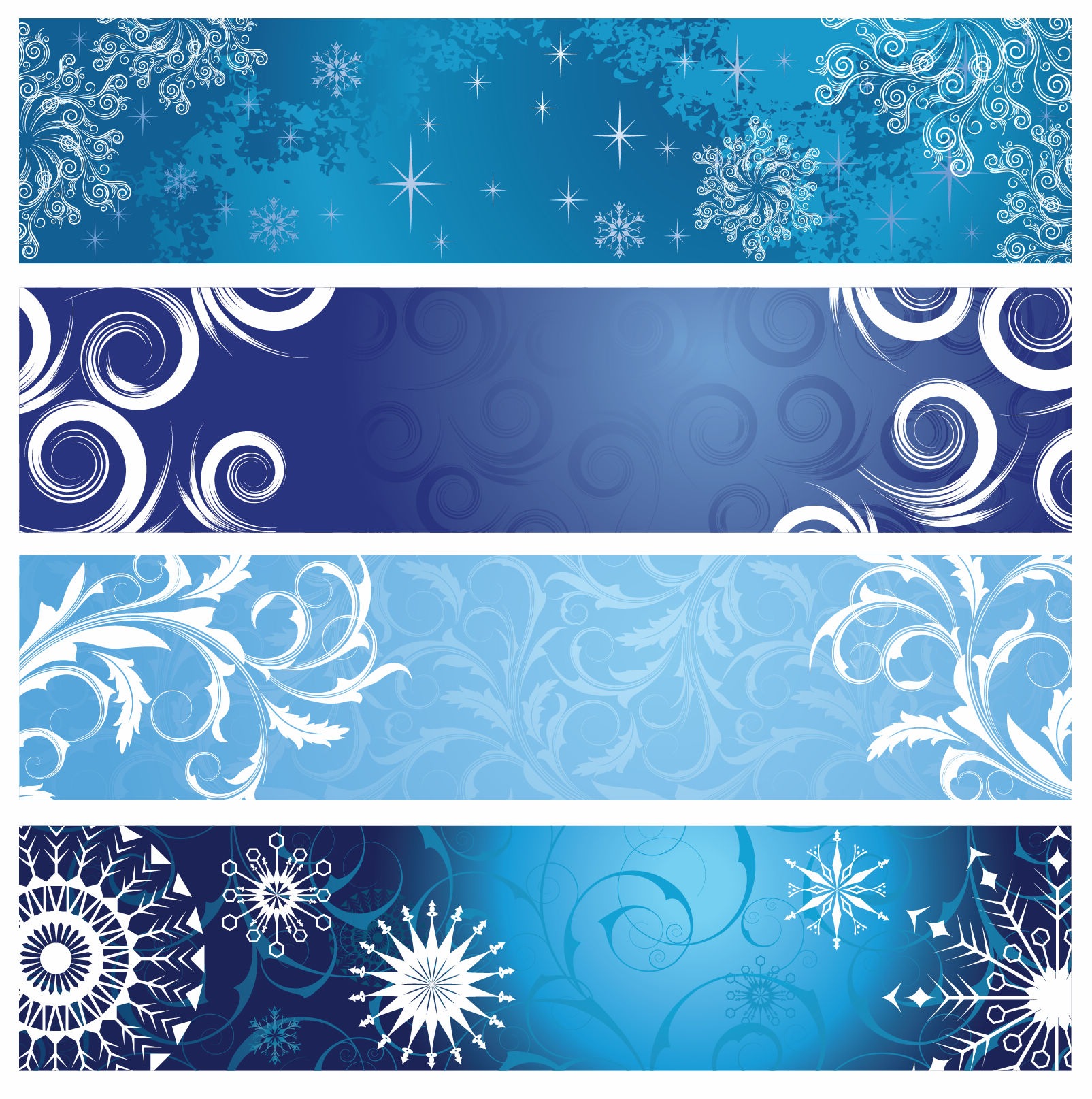 Vector Christmas Banners With Snowflakes   Free Vector Graphics   All