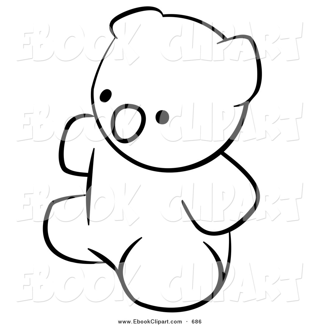 Vector Clip Art Of A Black And White Human Factor Teddy Bear On White