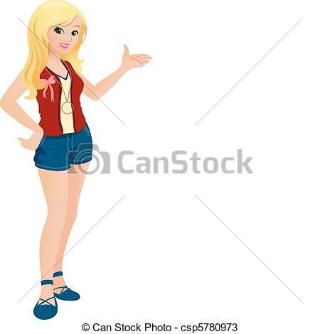 Vectors Of Beautiful Blonde Teenage Girl Csp5780973   Search Clip Art