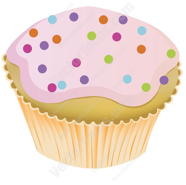     Yellow Cupcake With Rainbow Multicolored Sprinkles Decoration On Top