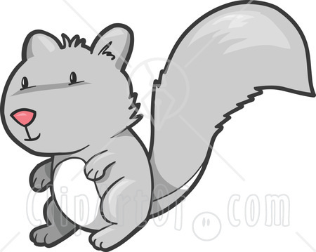 13352 Cute Gray Squirrel Clipart Illustration Jpg