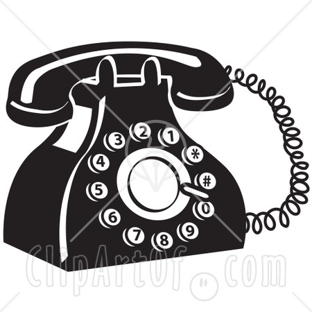 14883 Old Fashioned Rotary Landline Telephone Clipart Illustration