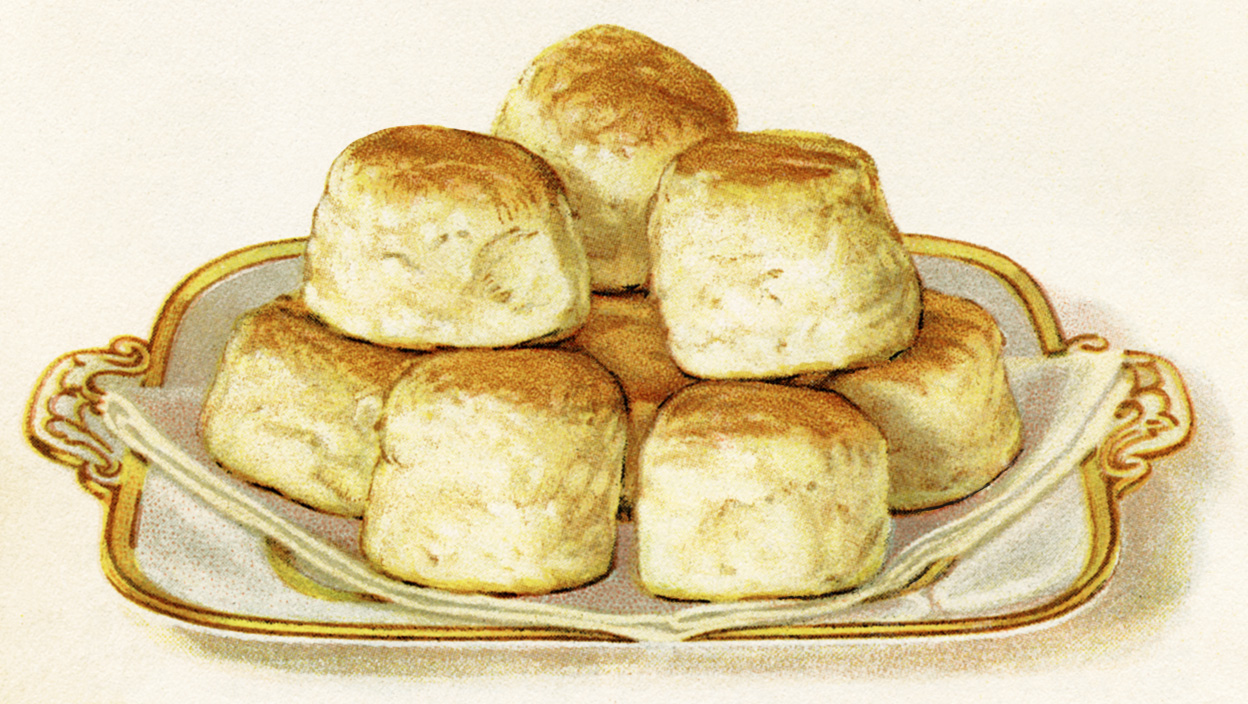 Baking Powder Biscuit Image Biscuits On Plate Free Vintage Clipart    