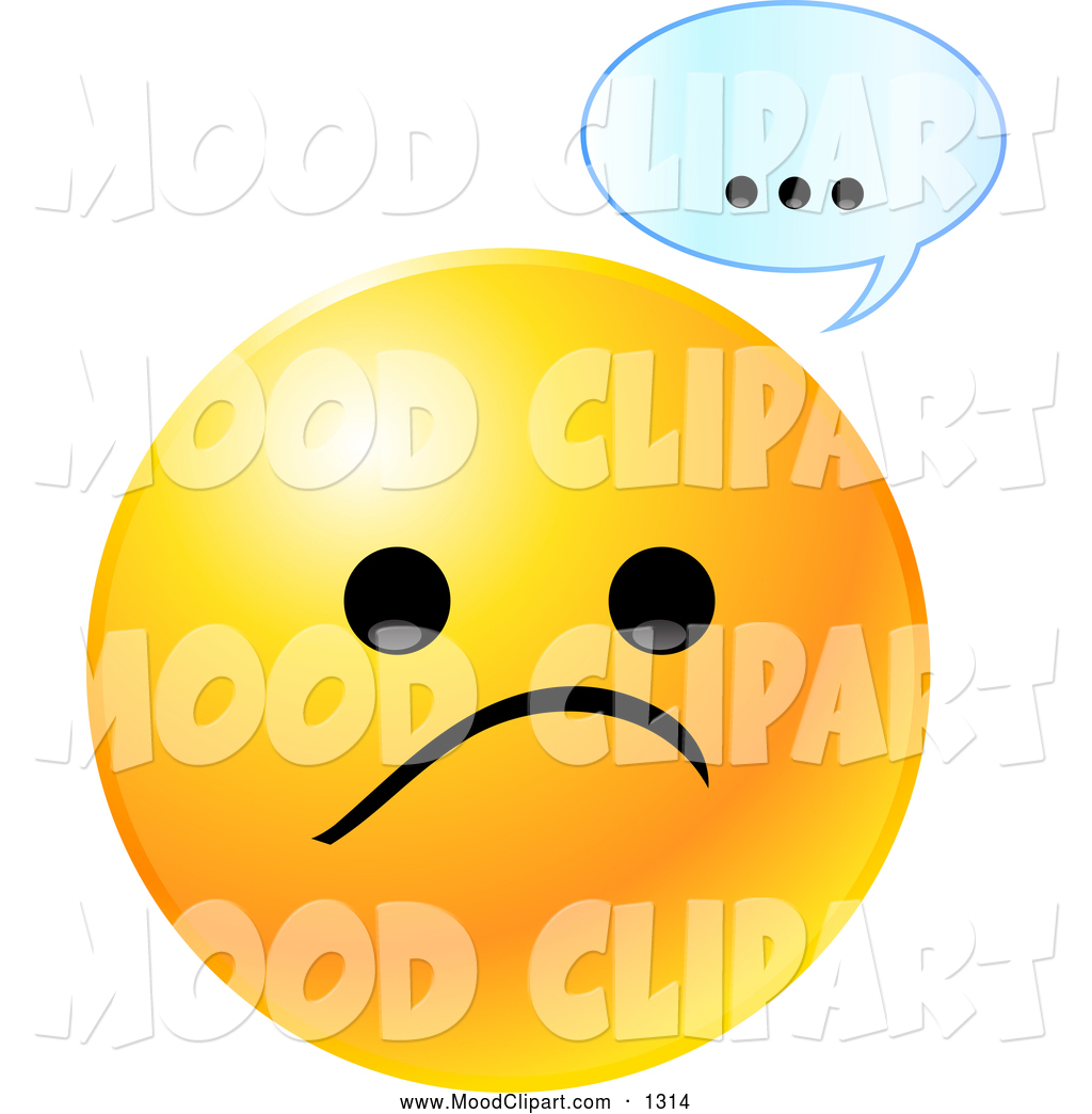 Clip Art Of A Sad Yellow Emoticon Face With A Sad Frown And A Text