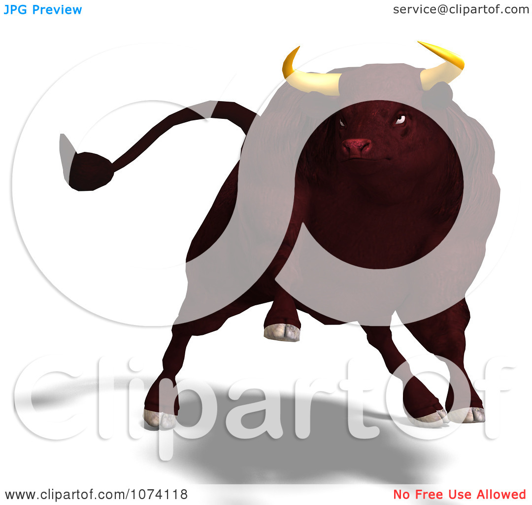 Clipart 3d Running Bull   Royalty Free Cgi Illustration By Ralf61
