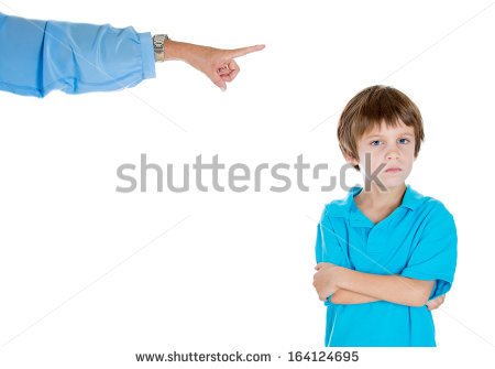 Disobedient Child Clipart Pointing At Child In Blue