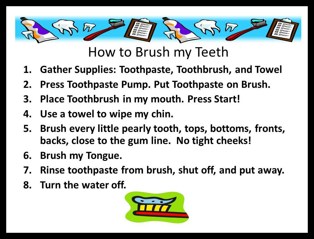 instructions for how to brush your teeth for kids