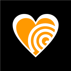 Heart Clipart   Orange Spiral Heart With Black Background   Download