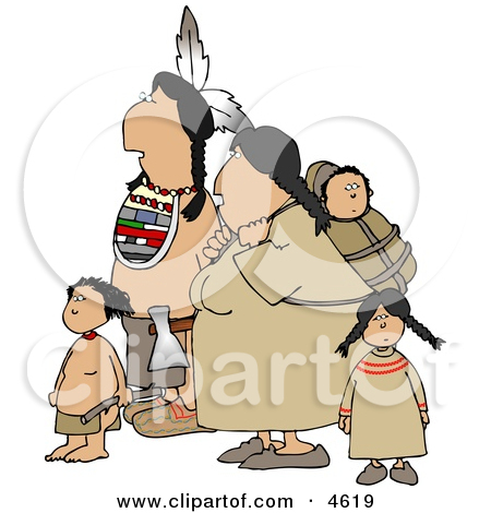 Indian Family Hiking Together Clipart By Dennis Cox