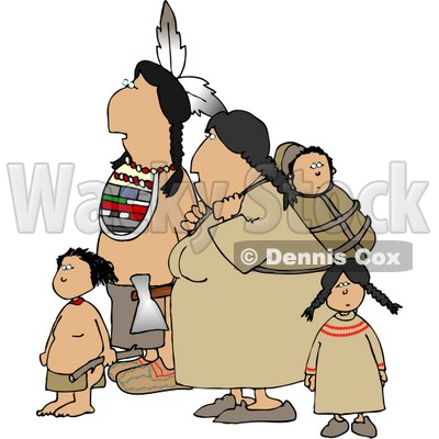 Indian Family Hiking Together Clipart   Dennis Cox  4619