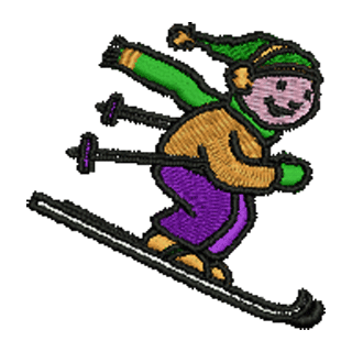 Man Is Skiing Cartoon Vector Illustration   Stock Vector