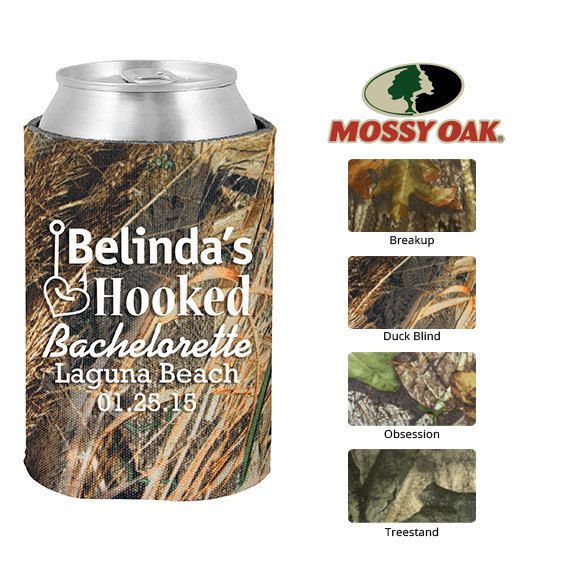 Mossy Oak Bachelorette Koozies  Clipart 6034  You Got Hooked   Custom