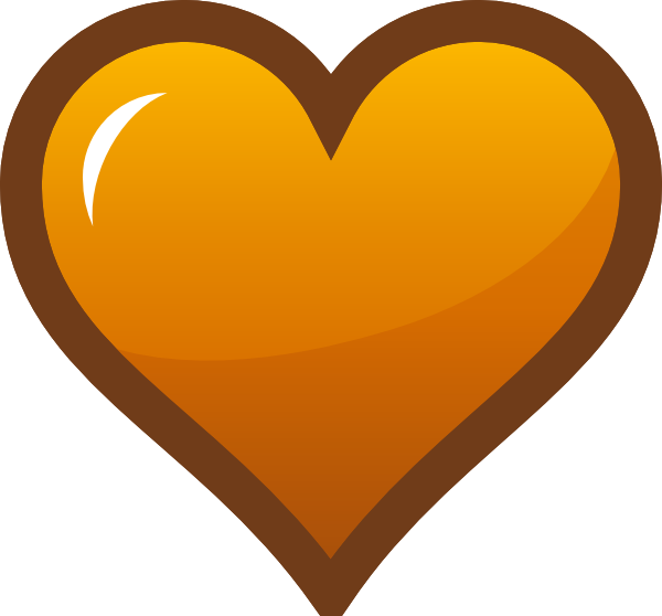 Orange Heart Icon Clip Art At Clker Com   Vector Clip Art Online    