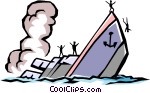 Sinking Ship Vector Clip Art