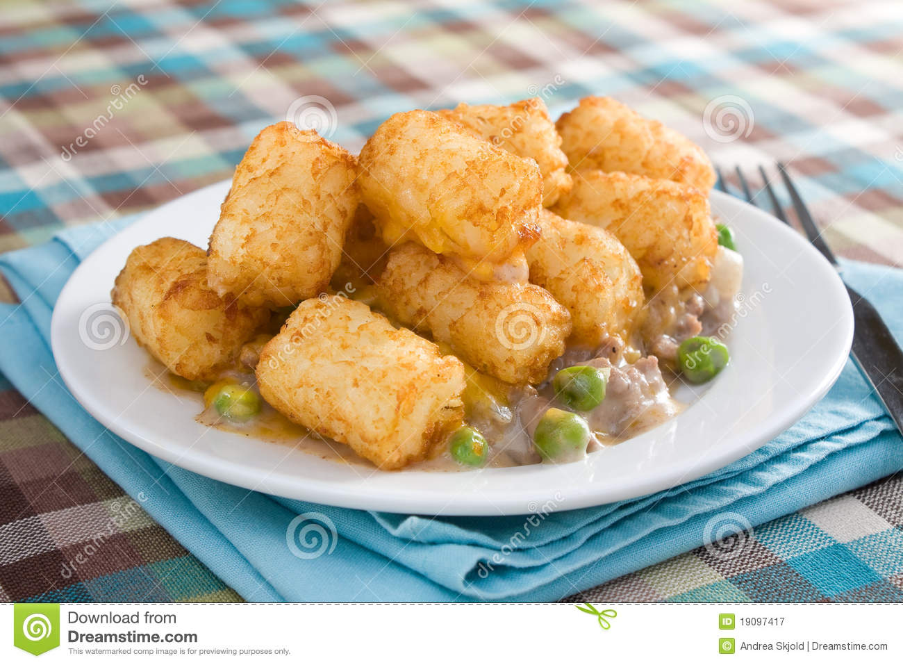 Tater Tot Casserole Plate Royalty Free Stock Photography   Image