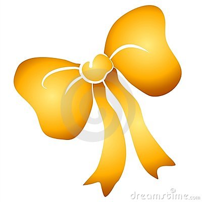 Yellow Bow Graphic Yellow Tied Ribbon Bow Clipart