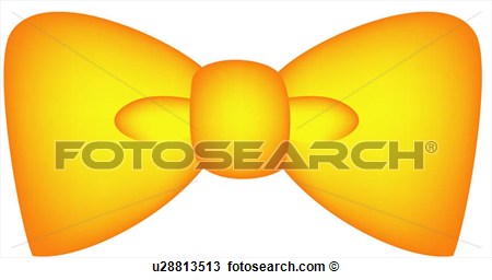 Yellow Bow View Large Clip Art Graphic